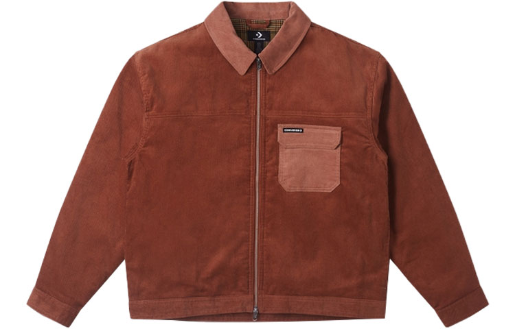 Converse Colorblock Corduroy Pocket Jacket Vintage Style Casual Outerwear 10025260-A02