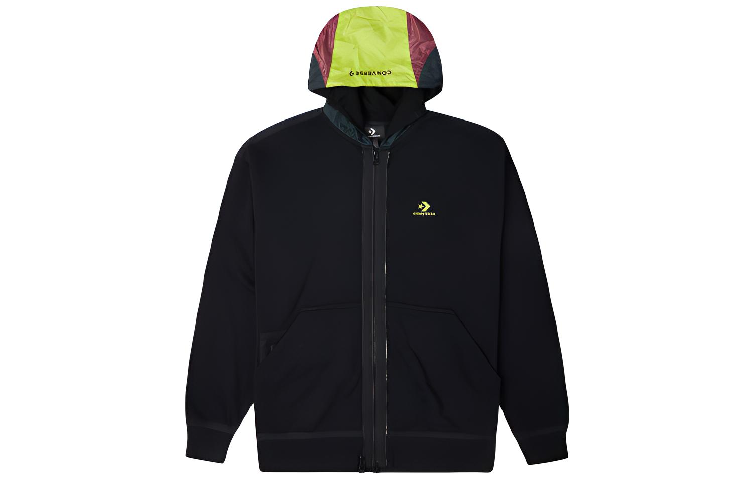 Converse Colorblock Dual Zip Hoodie Jacket Unisex Black 10022614-A03