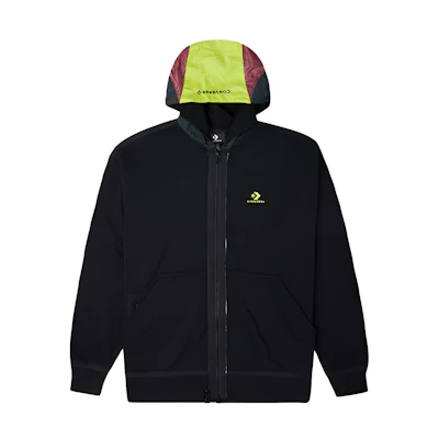Converse Colorblock Dual Zip Hoodie Jacket Unisex Black 10022614-A03