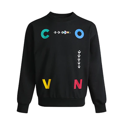 Converse Colorblock Letter Print Pullover Sweatshirt Black (Unisex) 10022414-A01