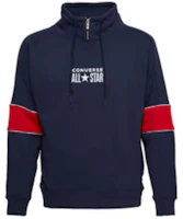 Converse Colorblock Pullover Logo Print Sweatshirt Obsidian Blue () 10018299-A01 Converse Colorblock Pullover Logo Print Sweatshirt Obsidian Blue () 10018299-A01