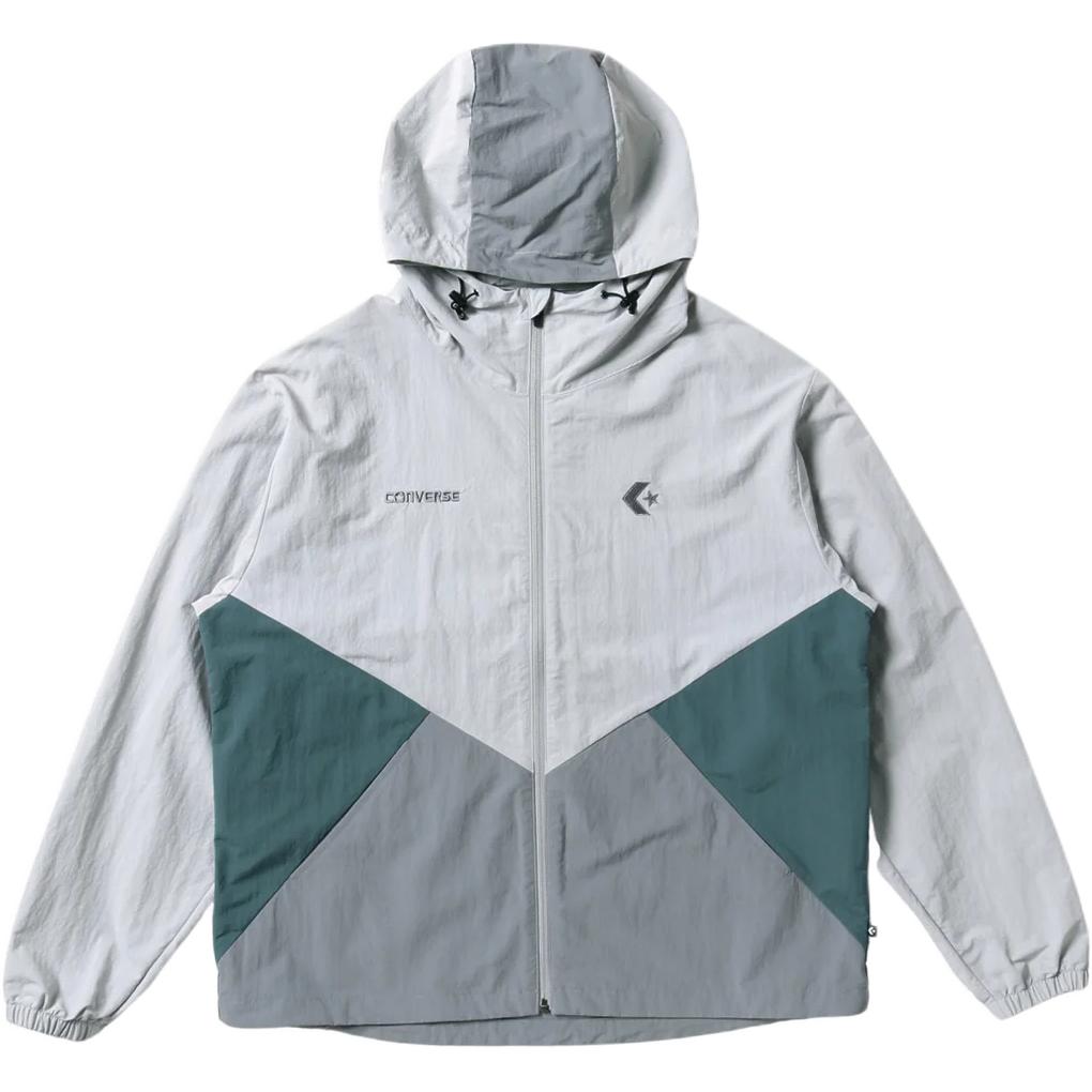 Converse Colorblock Woven Hooded Zip Jacket Men’s Ice Gray Multicolor 4589871702-924