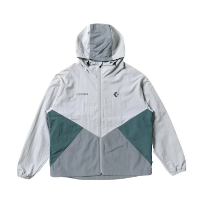 Converse Colorblock Woven Hooded Zip Jacket Men’s Ice Gray Multicolor 4589871702-924
