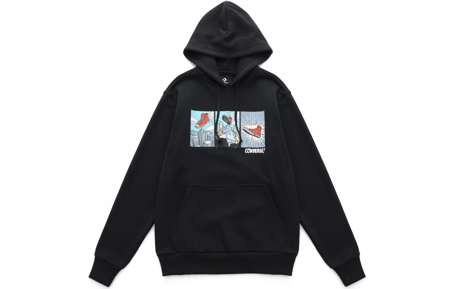 Converse Comic Graphic Cartoon Print Unisex Hoodie Black Couples Style 10023948-A02