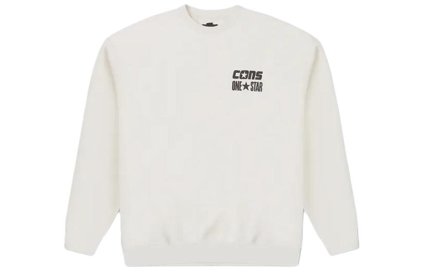 Converse Cons One Star Logo Retro Crewneck Sweatshirt Unisex - Off White 10026900-A01