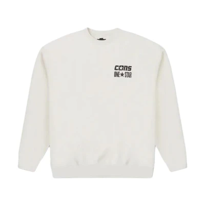 Converse Cons One Star Logo Retro Crewneck Sweatshirt Unisex - Off White 10026900-A01