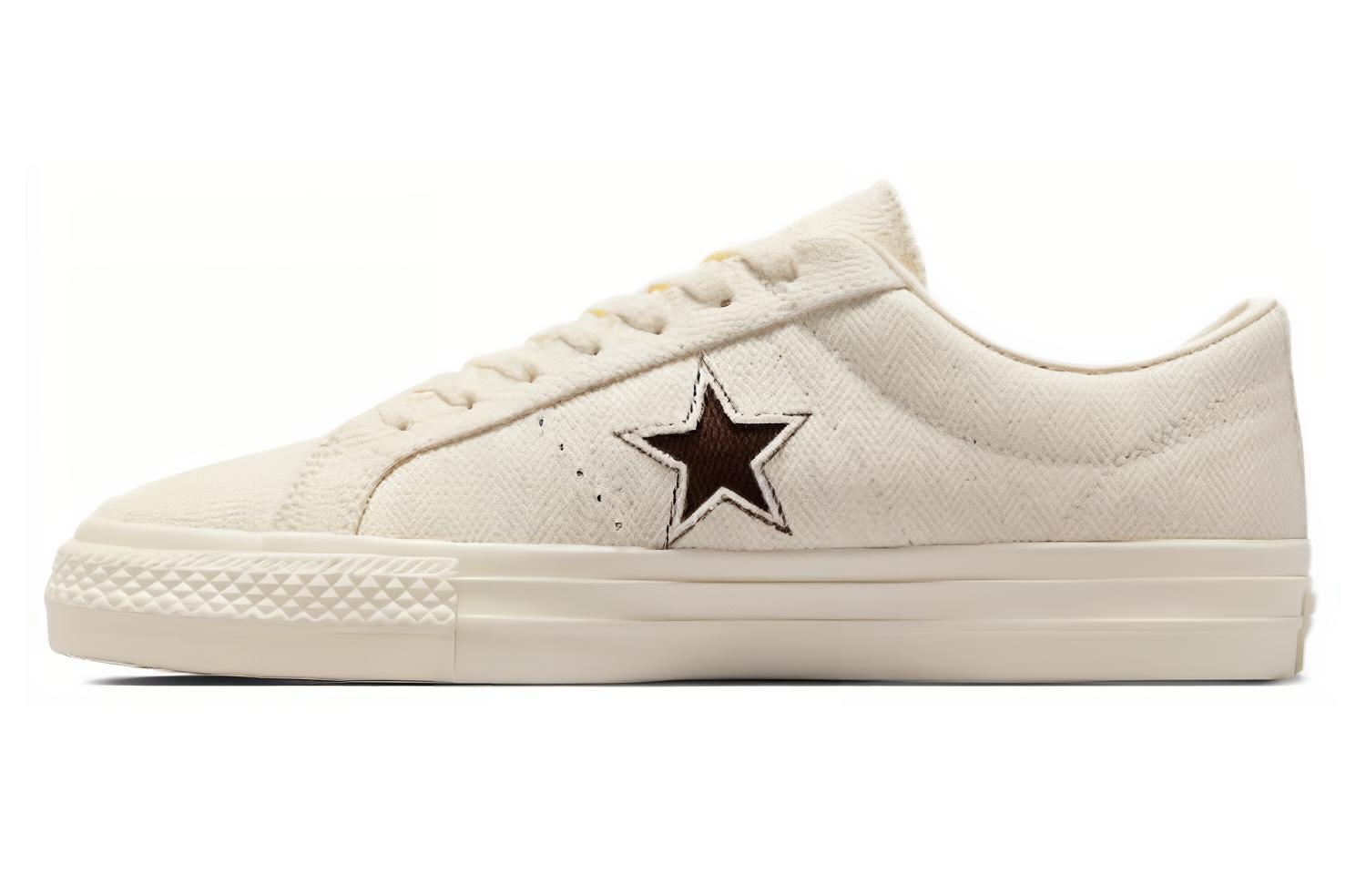 Converse Cons One Star Low-Top Canvas Shoes Beige Comfortable & Breathable A06655C
