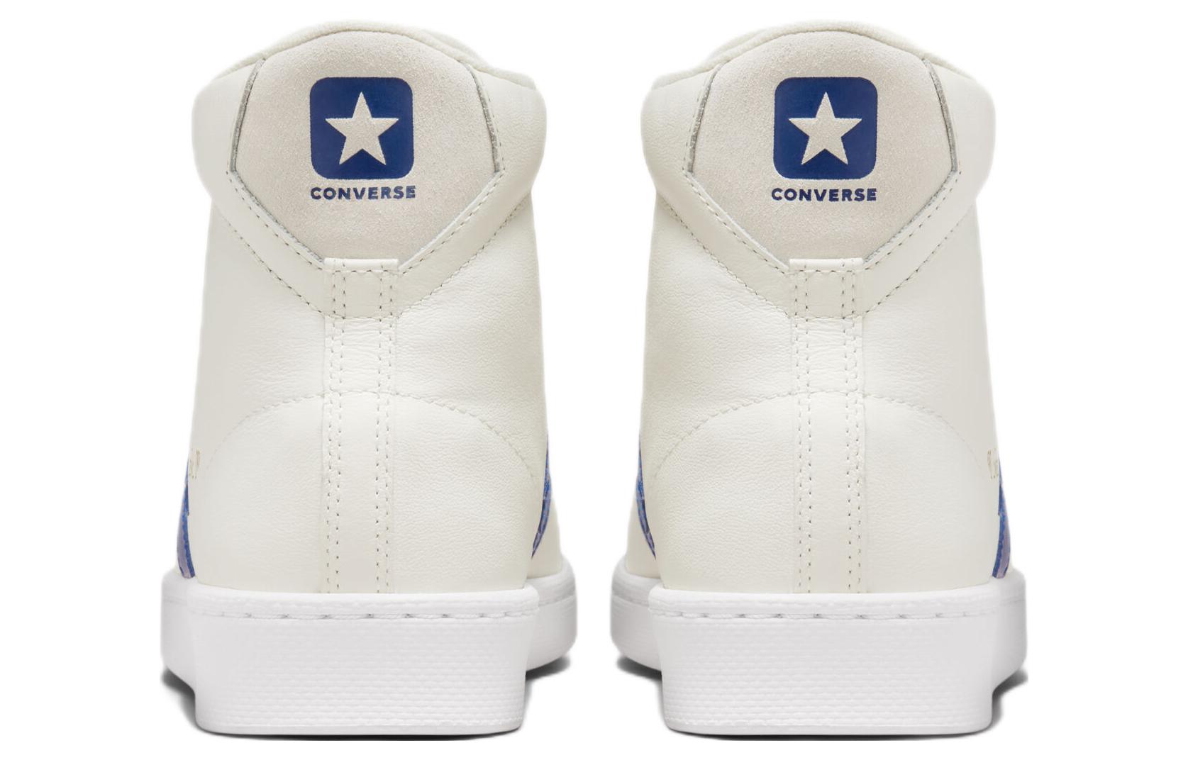 Shop Converse Cons Pro Leather 防滑耐磨 高筒 滑板鞋 男女通款 白藍色