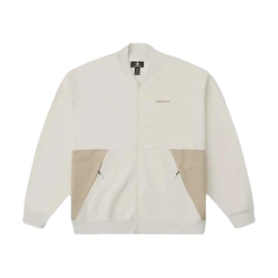 Converse Contrast Panel Vintage Zip-Up Jacket Khaki 10025982-A02