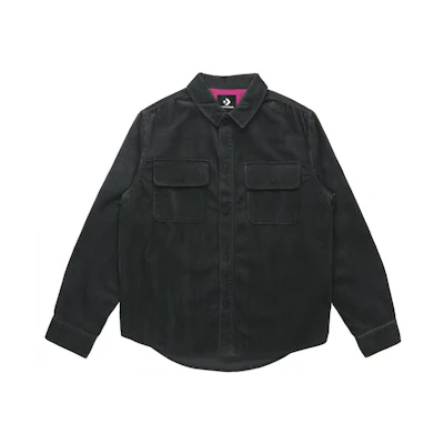 Converse Corduroy Workwear Jacket Black Outdoor Casual Shirt 10019954-A01