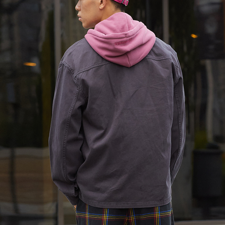 Purchase Converse情侣款水洗外套带胸袋男女通穿 - 墨黑色 10022303-A03