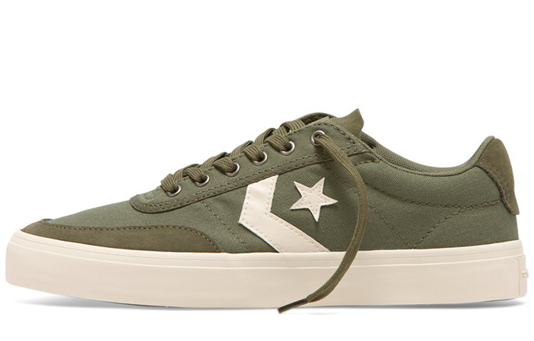 Buy 匡威Courtlandt米色低帮帆布鞋 男女同款 軍綠