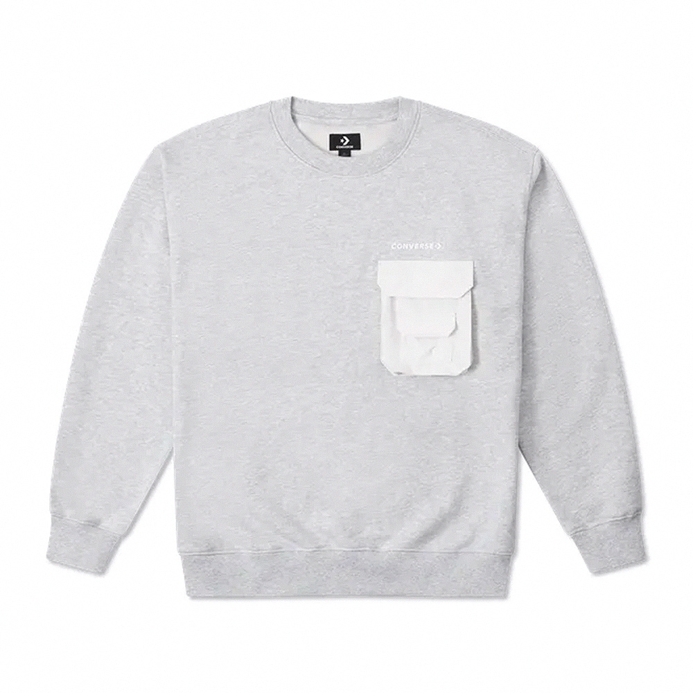 Converse Cozy Knit Crewneck Pullover Sweatshirt Gray 10026910-A01