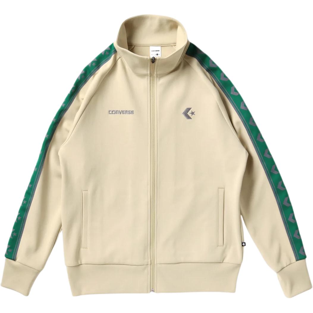 Converse CS Beige Zip-Up Jacket with Logo Print and Stand Collar 4589871702-146