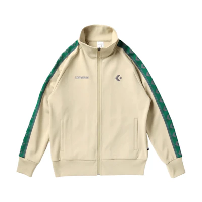 Converse CS Beige Zip-Up Jacket with Logo Print and Stand Collar 4589871702-146