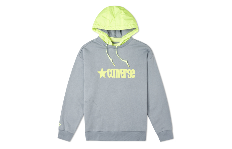 Converse Detachable Hood Pullover Sweatshirt Gray 10019968-A04
