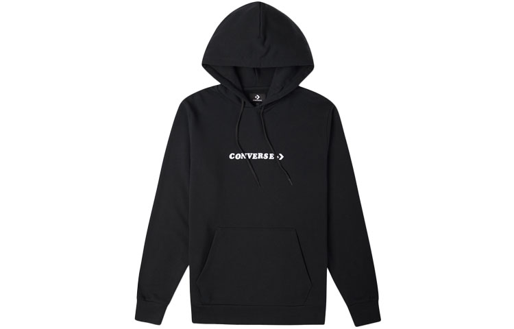 Converse Digital Print Graphic Letter Sweatshirt Black Unisex Couple Style 10022244-A01