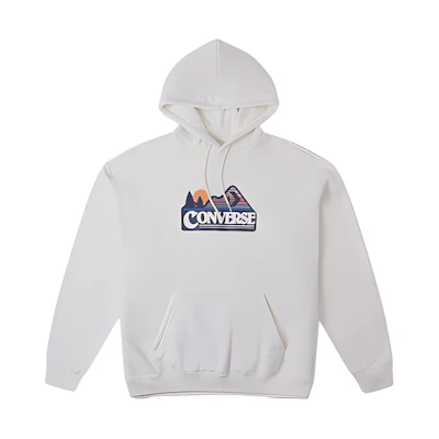 Converse EGRET Logo Print Hoodie Casual White 10026526-A03