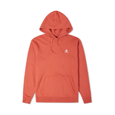 Converse Embroidered Logo Loose Knit Hoodie Brown-Red Pullover 10020343-A22