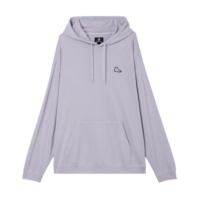 Converse Embroidered Logo Purple Hoodie Unisex Long-sleeve Pullover 10025456-A06
