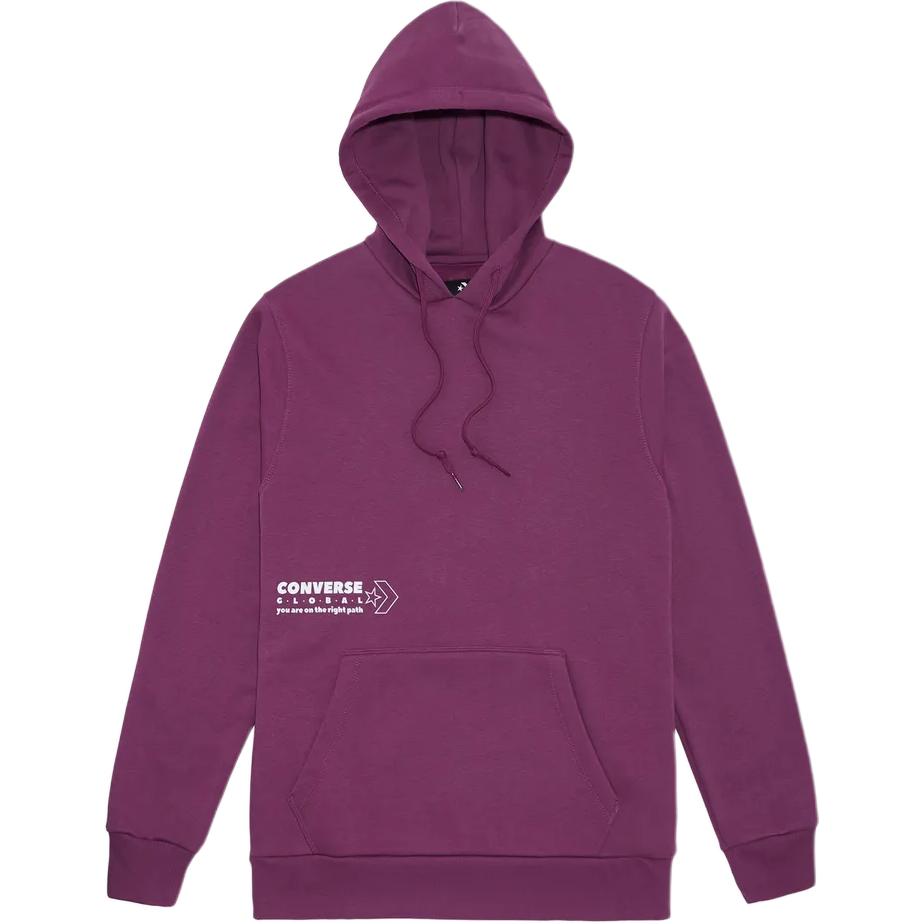 Converse Free World Shadowberry Pattern Hoodie Unisex Purple Comfortable Fit 10022725-A04
