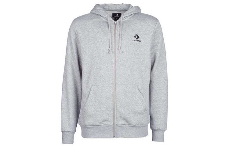 Converse Full-Zip Hoodie Fleece Jacket Gray 10008813-A03
