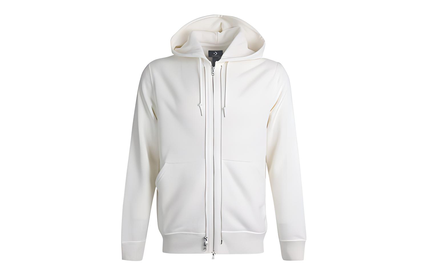 Converse Full-Zip Hoodie Unisex Couple Style Off-White 10019463-A02