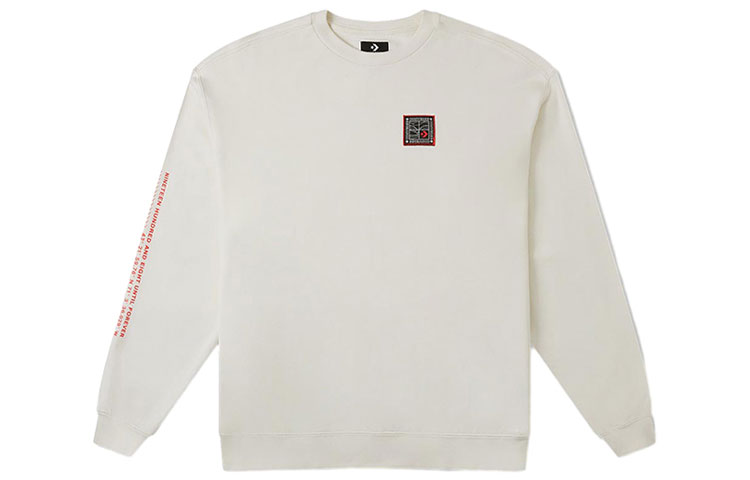 Converse Future Utility Colorblock Letter Print Crewneck Sweatshirt Beige 10026527-A02