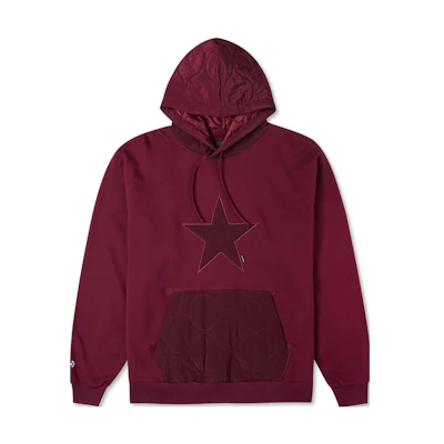 Converse FW22 Pullover Hoodie Maroon with Logo Print Design 10025051-A03