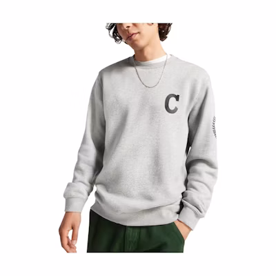 Converse FW23 Gray Crewneck Casual Sweatshirt with Letter Print 10026095-A02