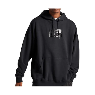 Converse FW23 Letter Printed Hoodie Black Long Sleeve Pullover 10026148-A01