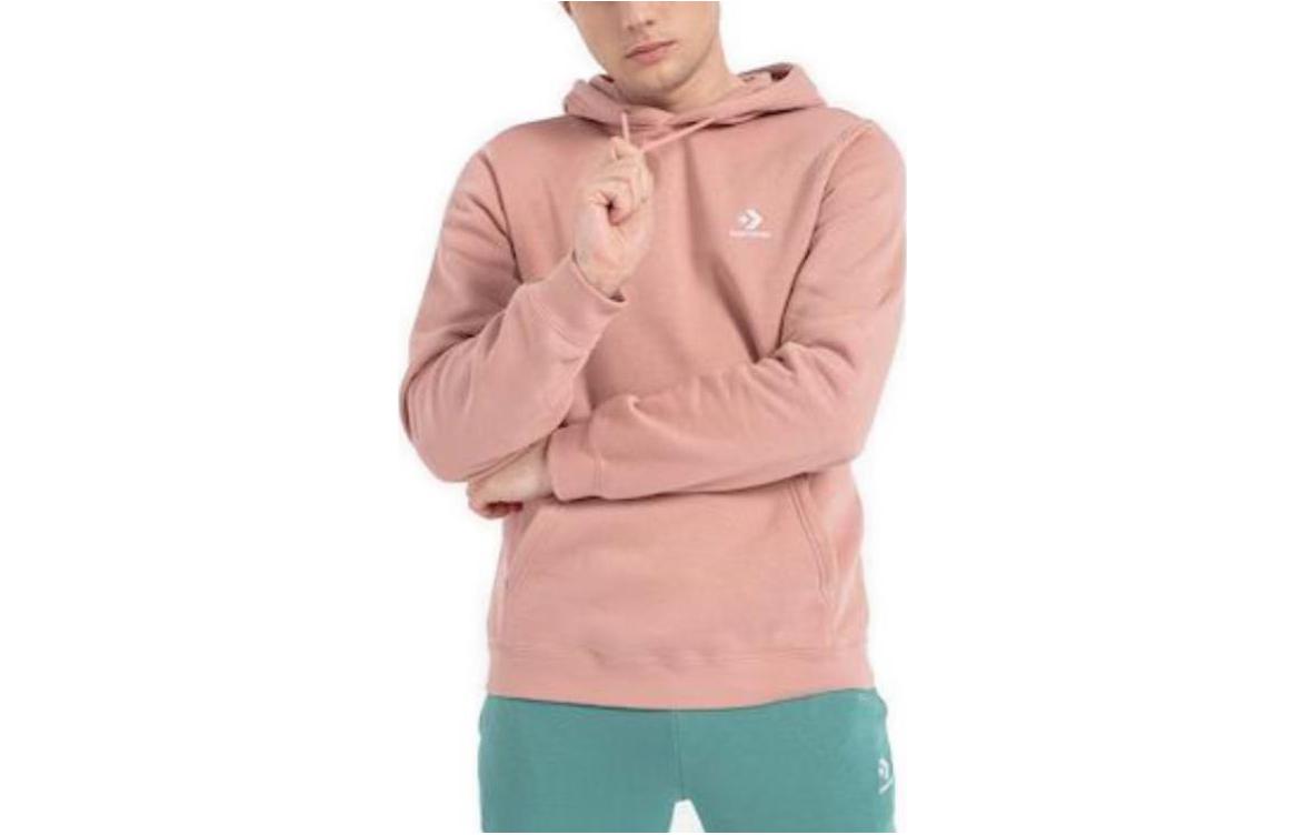 Converse FW23 Pink Solid Color Long Sleeve Hoodie Unisex 10024509-296