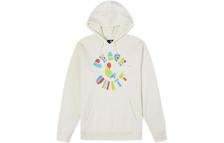 Converse Geometric Print Beige Pullover Hoodie Long Sleeve 10022298-A02