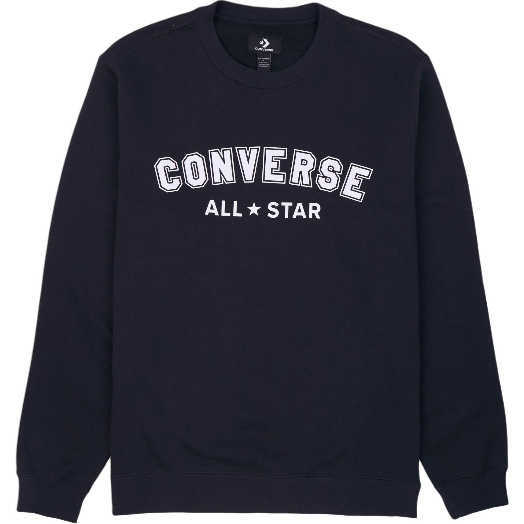Converse Go-To All Star Print Crew Black Unisex Long Sleeve Sweatshirt 10025422-A01