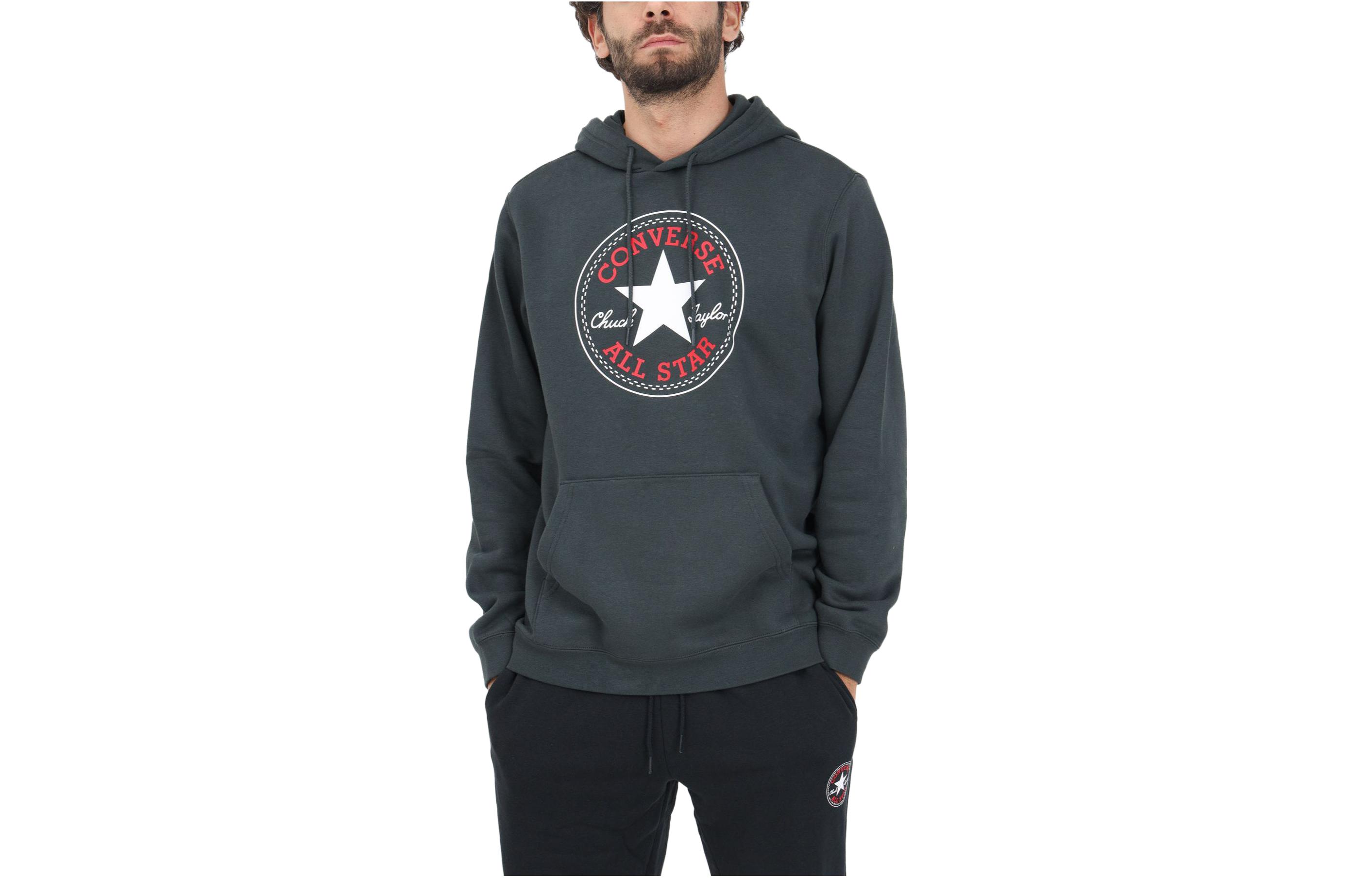 Converse Go-To All Star Star Pattern Hoodie Green Unisex 10025470-A06