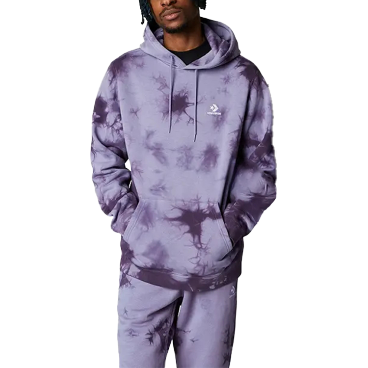 Converse Go-to Star Chevron Marble Dye Pullover Hoodie Unisex Purple 10023866-A01