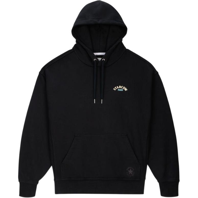Converse Gold Standard Starcow Black Hoodie with Metallic Drawstrings Unisex 10027301-A01