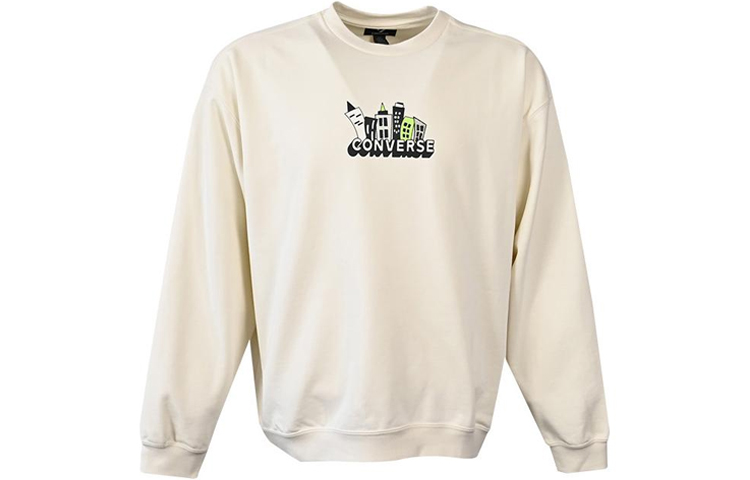 Converse Graphic Crewneck Sweatshirt Hand-Painted Print Off-White 10025464-A01