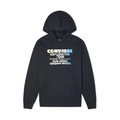 Converse Graphic Print Fleece Pullover Sweatshirt in Black 10021271-A01