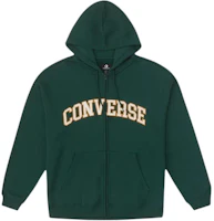Converse Green Retro College Style Letter Hoodie Jacket 10027083-A03 Converse Green Retro College Style Letter Hoodie Jacket 10027083-A03