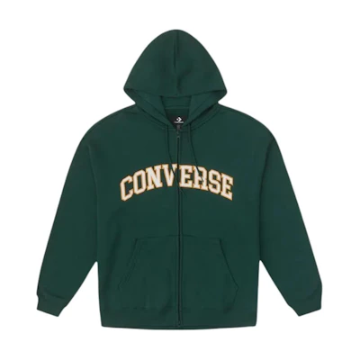 Converse Green Retro College Style Letter Hoodie Jacket 10027083-A03