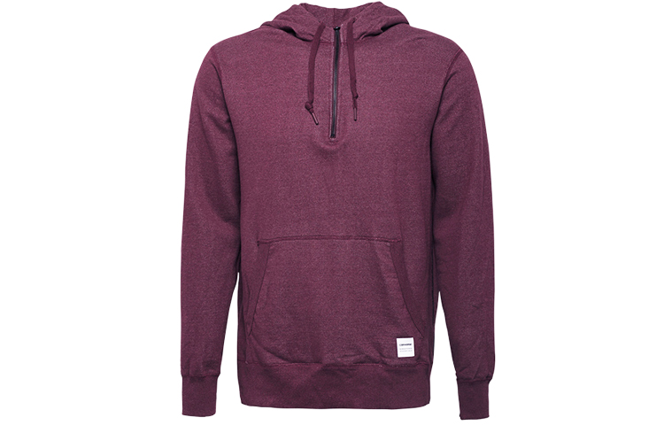 Converse Half-Zip Pullover Hoodie Men’s Sports Casual - Maroon Mix 10004623-A02