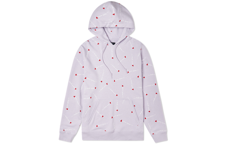 Converse Heart Pattern Print Hoodie Purple Unisex Fashion Couples Style 10022411-A02