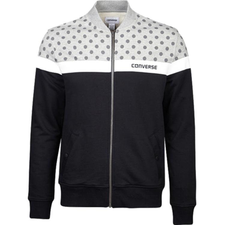 Converse HW Knits Polka Dot Letter Pattern Zip-Up Jacket Black/Unisex 10003759-A02