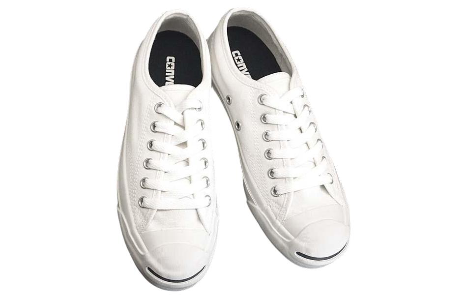 Shop Converse Jack Purcell 開口笑 時尚休閒 抗磨防滑 低筒 帆布鞋 男女款 白色