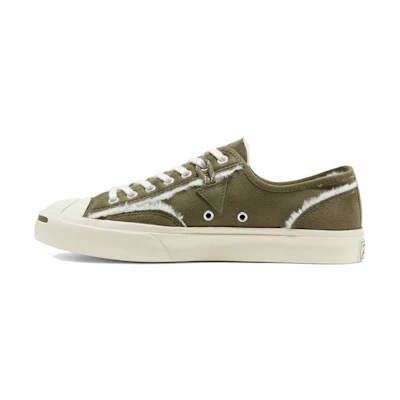 Converse Faux Fur-Lined Leather Jack Purcell 'Green White'