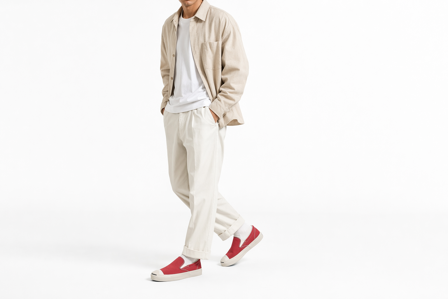 Order Converse Jack Purcell 帆布懶人休閒鞋 紅色 33301521