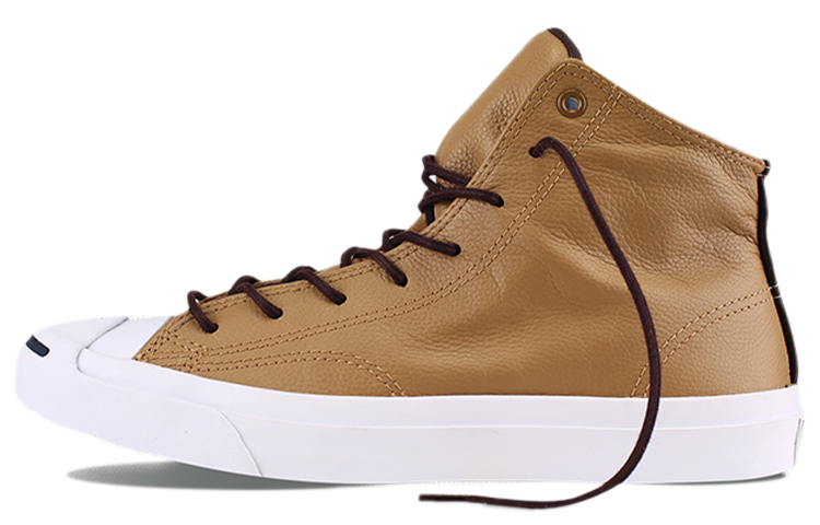 Buy 匡威 Jack Purcell 開口笑 皮革 中筒休閒帆布鞋 男女同款 土黃色