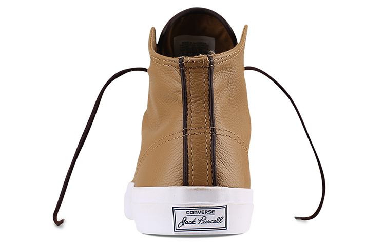 Purchase 匡威 Jack Purcell 開口笑 皮革 中筒休閒帆布鞋 男女同款 土黃色