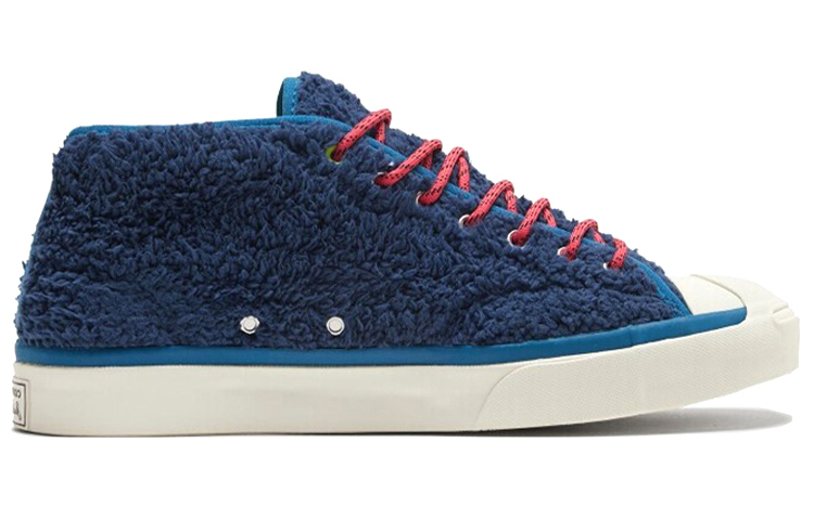 Lookbook Converse Jack Purcell Mid 'Retro Sherpa - Navy Lemon' Lelaki Wanita Kasual. 169790C